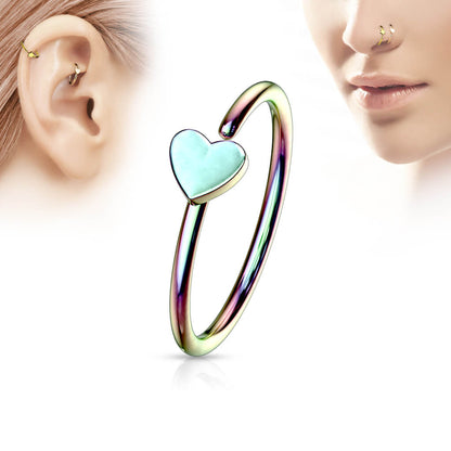 Anello Piercing Cuore Pieghevole