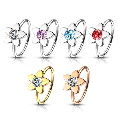 Ring Flower Zirconia Bendable