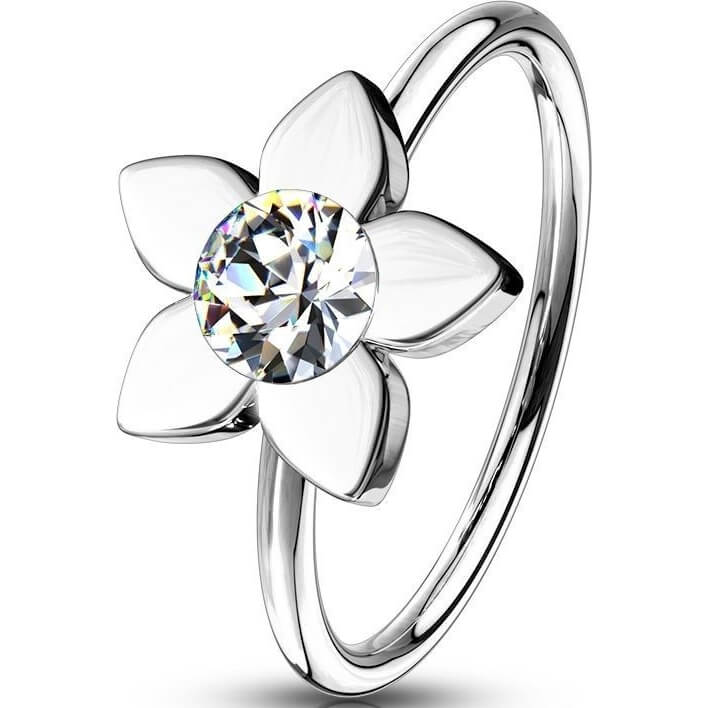 Ring Flower Zirconia Bendable