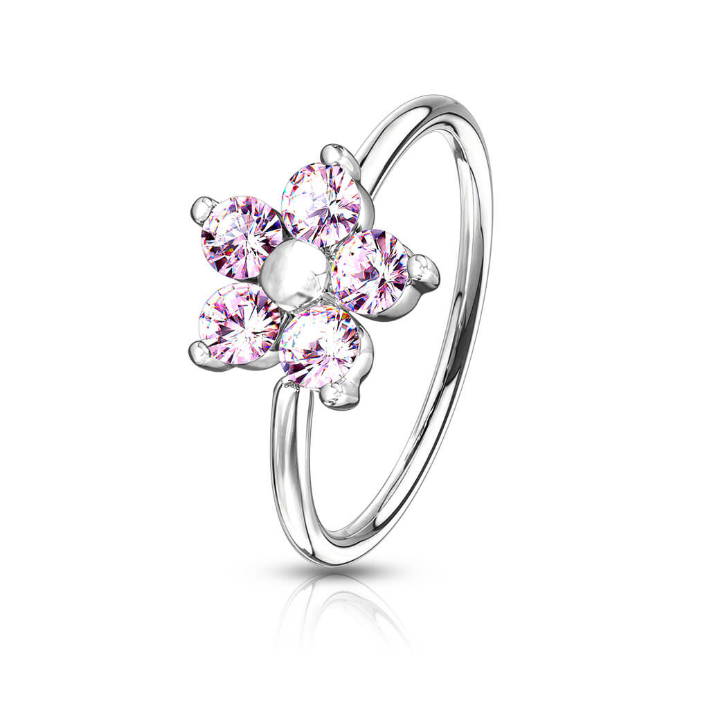 Ring Flower Zirconia Bendable