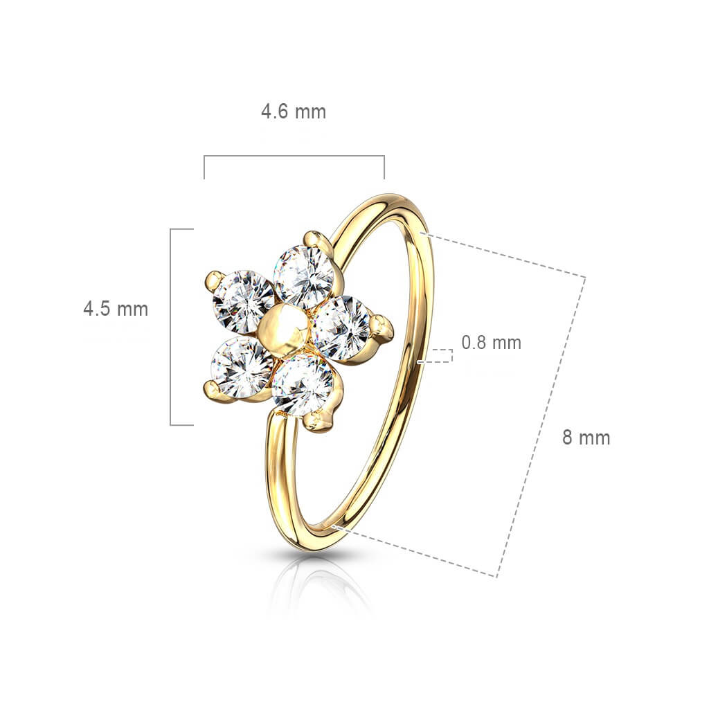 Anillo Circonita Flor Flexible