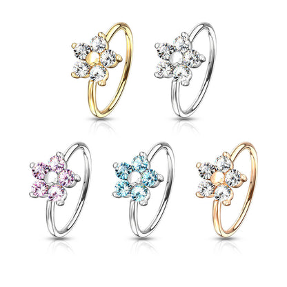 Ring Flower Zirconia Bendable