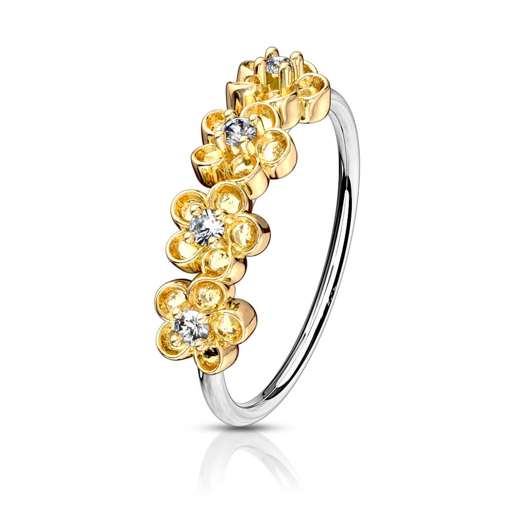 Anillo Circonita Flor Flexible