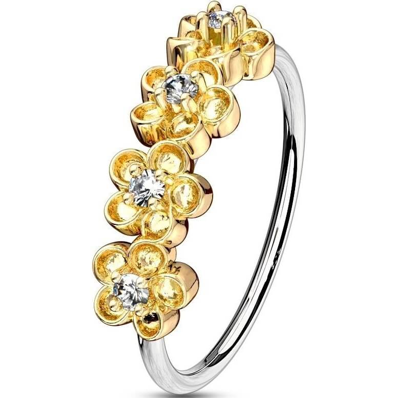 Ring Blume Zirkonia Biegbar