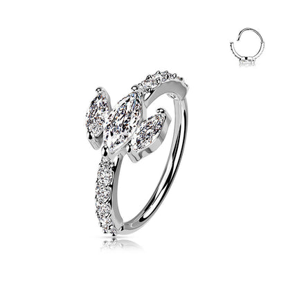 Ring Marquise Cut 3 Zirconia Bendable