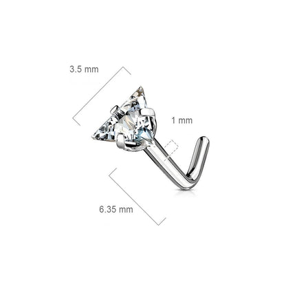 Nose L-Shape Triangle Zirconia Silver