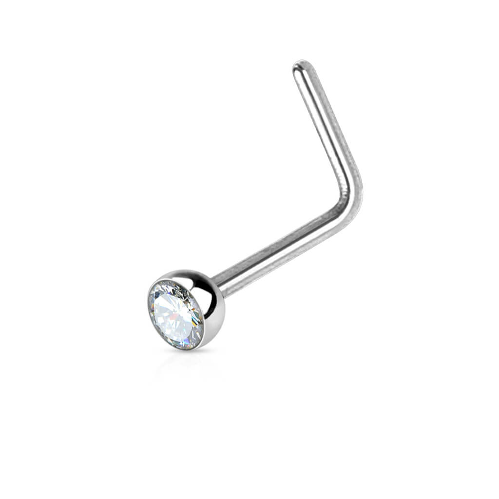 Nez En Forme de L Zircone Argent