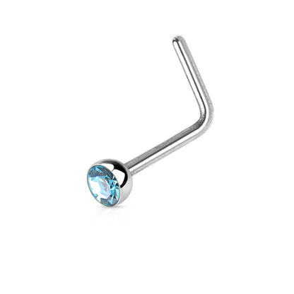 Nez En Forme de L Zircone Argent