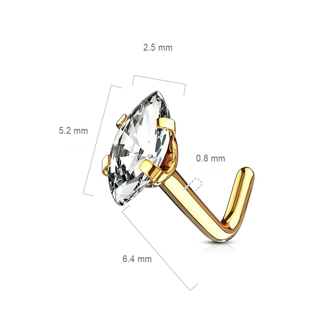 Nose L-Shape Marquise Cut Zirconia