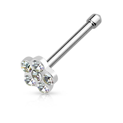 Nez Clou à Nez Fleur Zircone Argent