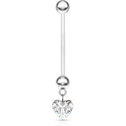 Piercing Nombril Pendentif Zircone Cœur