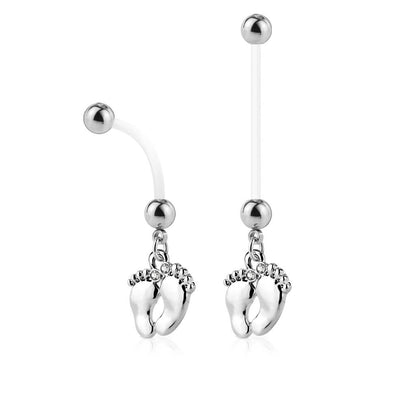 Piercing Nombril Pendentif Pieds de Bébé