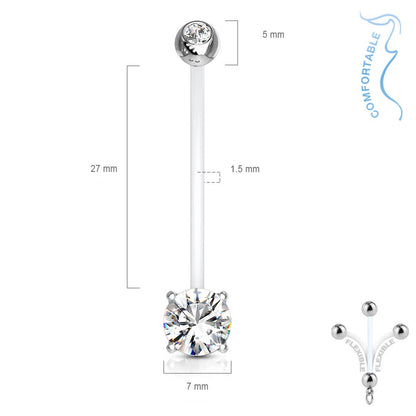 Bauchnabelpiercing Zirkonia Rund