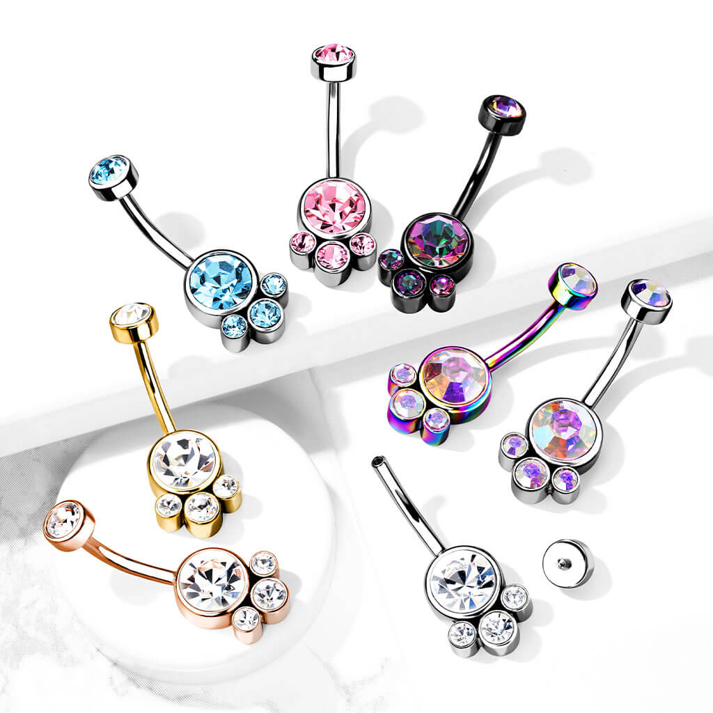 Belly Button Piercing Zirconia Internally Threaded