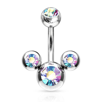 Piercing Nombril 3 Zircones