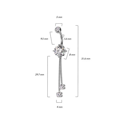 Belly Button Piercing Chains dangle Zirconia