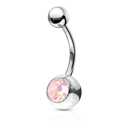 Piercing Ombelico Zircone incastonato nell´argento