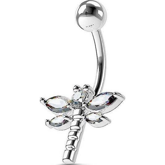 Bauchnabelpiercing Libelle Zirkonia Silber