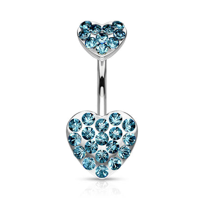 Belly Button Piercing Heart Zirconia Silver