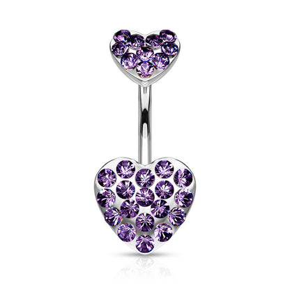 Piercing ombligo Corazón Circonita Plata