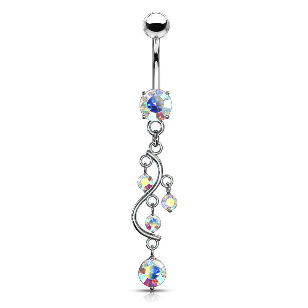 Piercing Nombril Pendentif Vigne Zircone