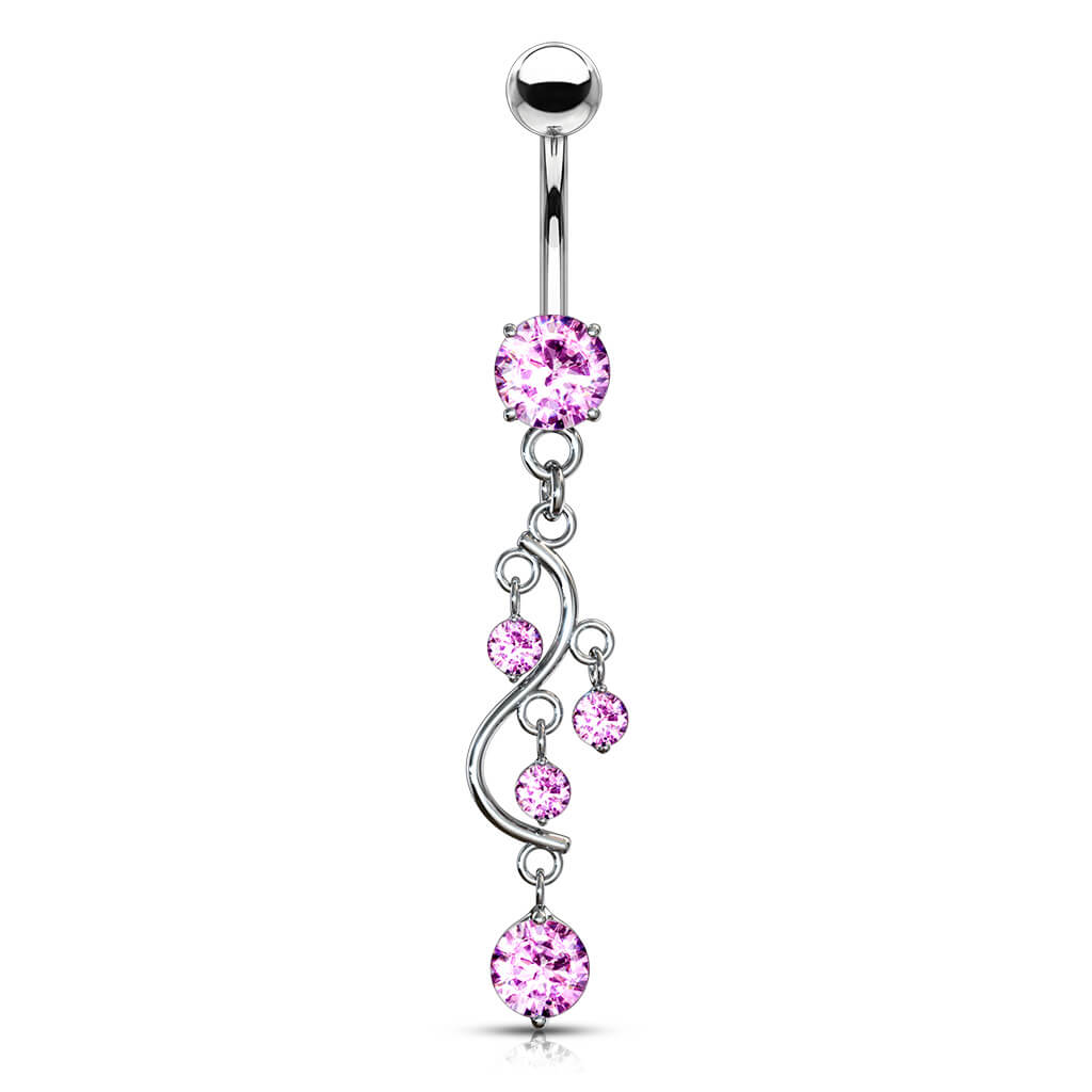 Piercing Nombril Pendentif Vigne Zircone