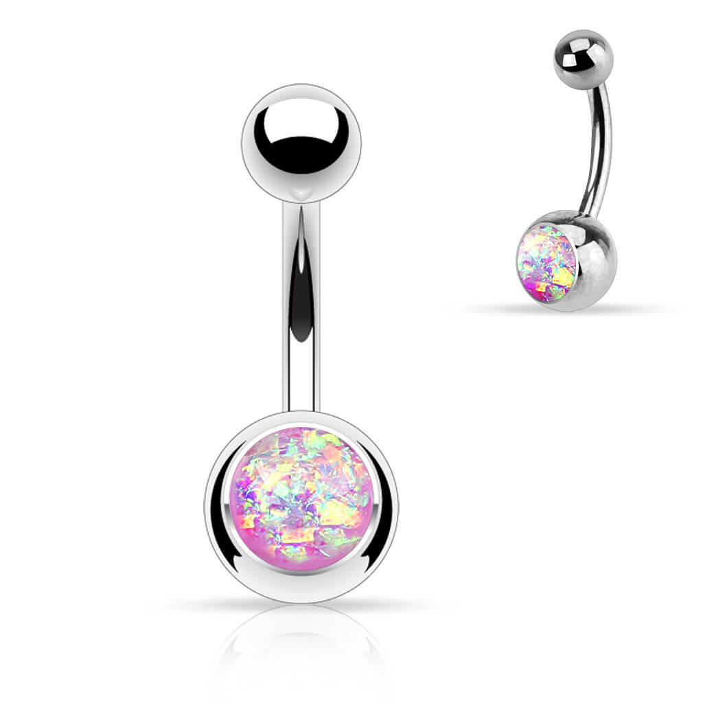 Bauchnabelpiercing Opal Silber