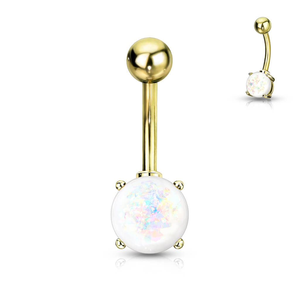 Bauchnabelpiercing Opal Gold PVD