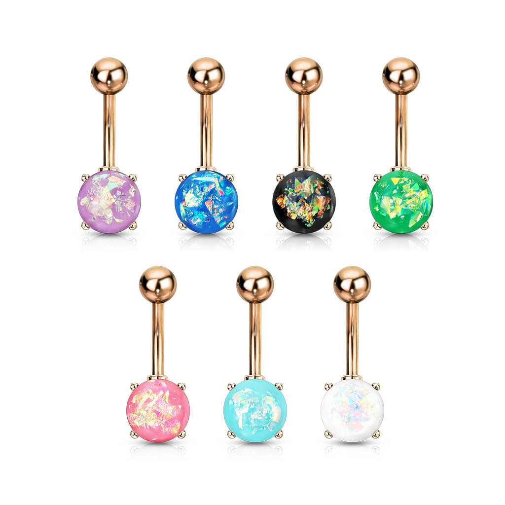 Bauchnabelpiercing Opal Gold PVD