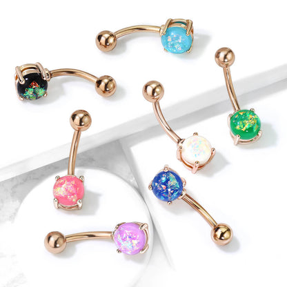 Bauchnabelpiercing Opal Gold PVD