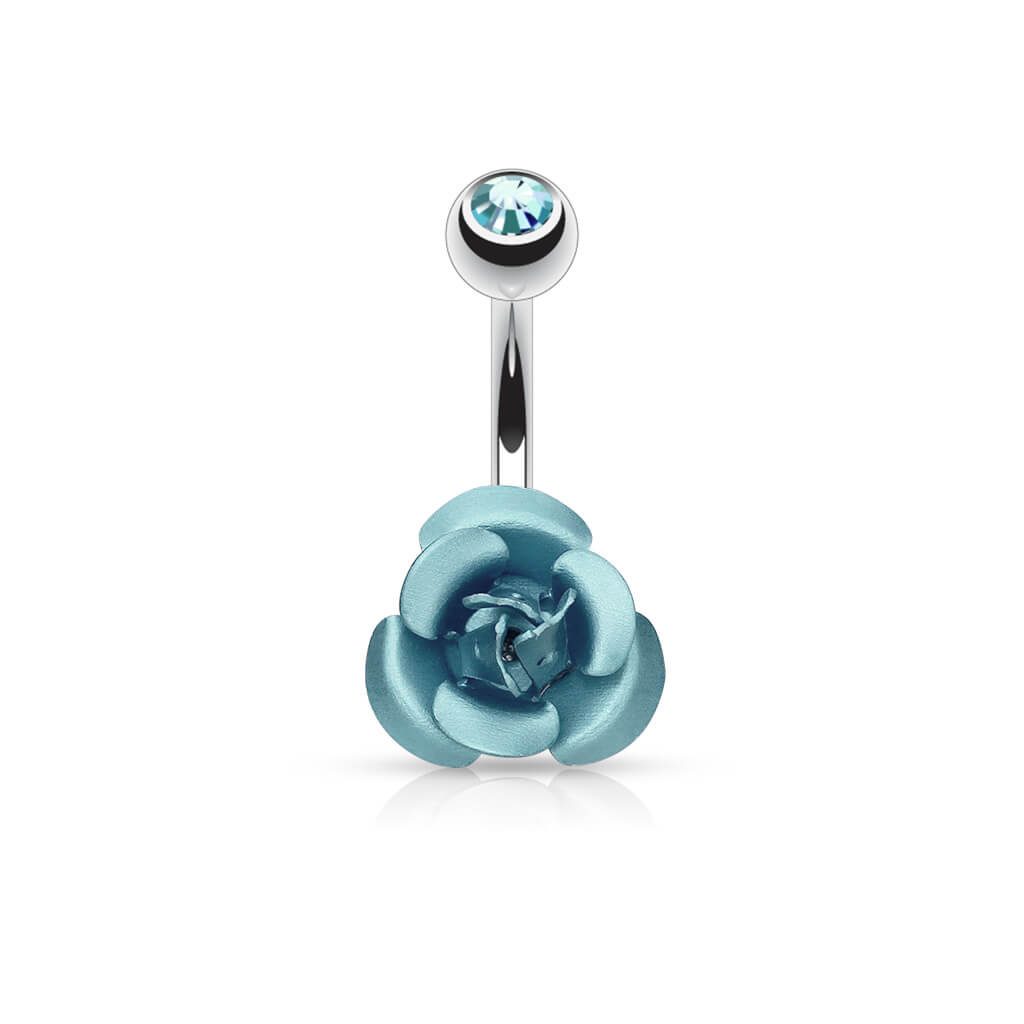 Belly Button Piercing Rose metal Zirconia