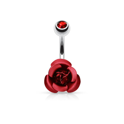 Bauchnabelpiercing Rose Metall Zirkonia