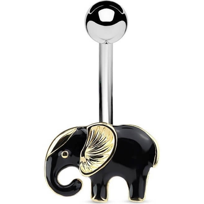 Piercing Ombelico Elefante nero