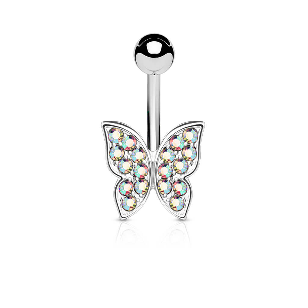 Bauchnabelpiercing Schmetterling Zirkonia Silber