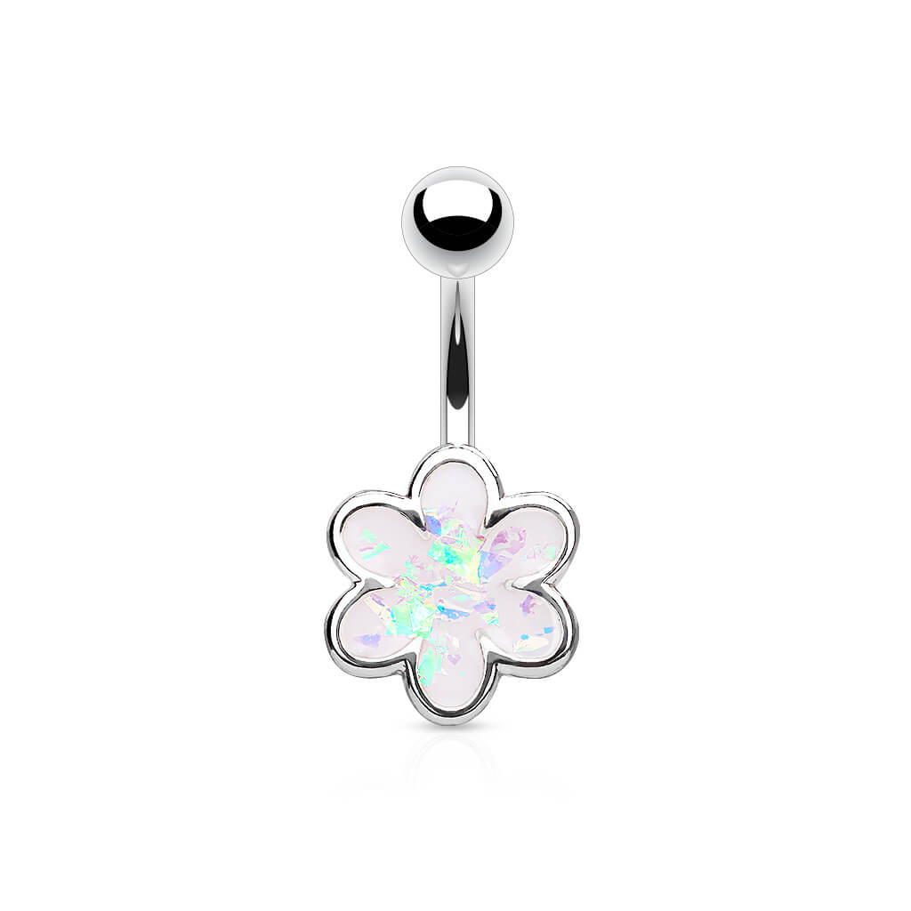 Piercing Nombril Fleur Opale Or