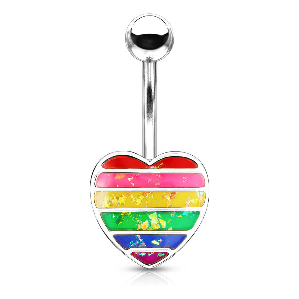 Bauchnabelpiercing Herz Regenbogen