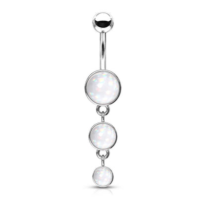 Piercing Ombelico Pendente di 3 pietre sintetiche brillanti