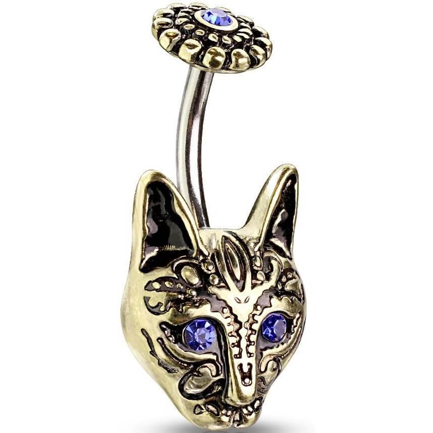 Belly Button Piercing Cat Zirconia