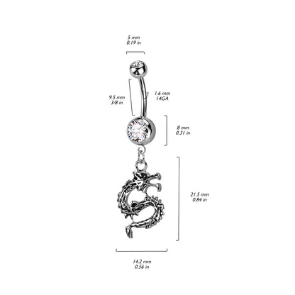 Bauchnabelpiercing Schlange Zirkonia