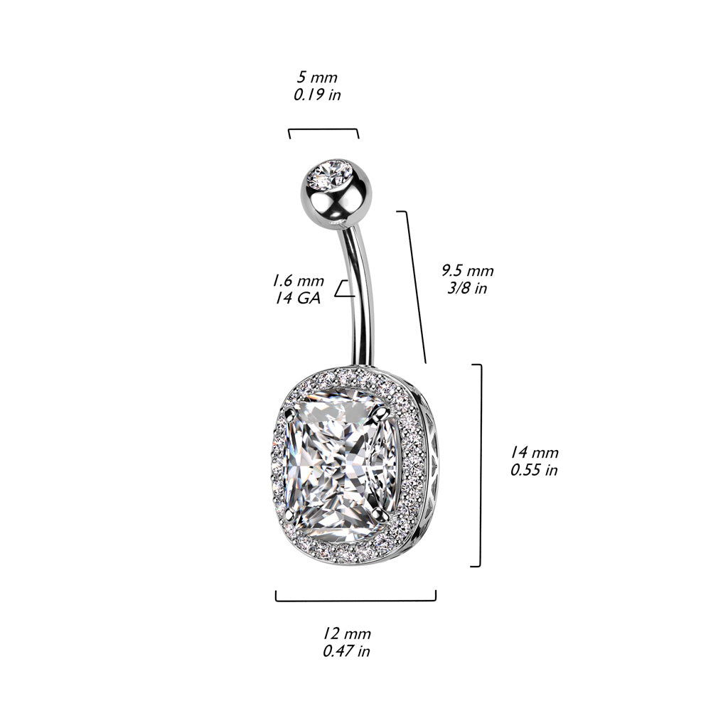 Bauchnabelpiercing Oval Zirkonia