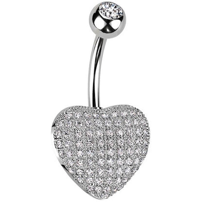 Belly Button Piercing Heart Zirconia