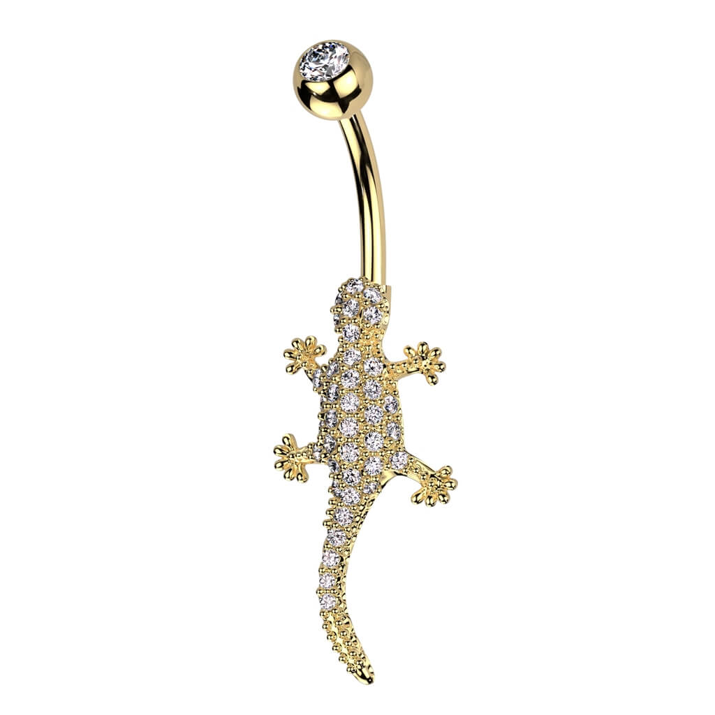 Piercing Nombril Lézard Zircone