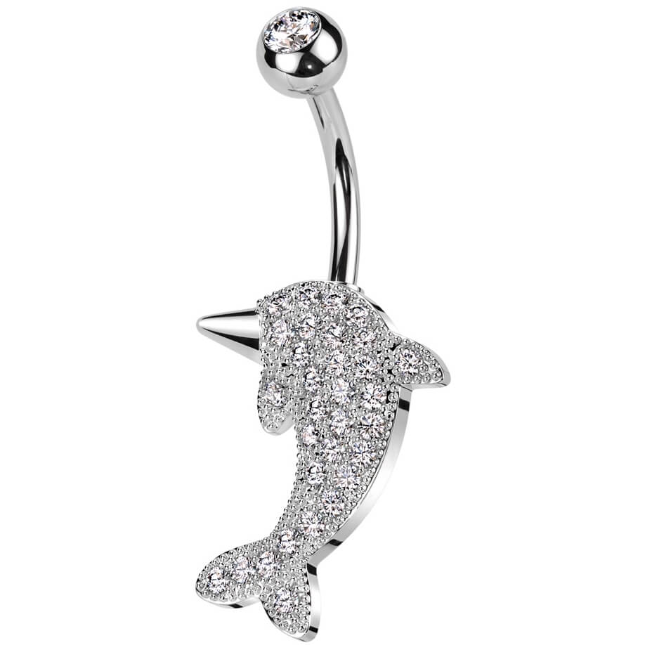 Piercing Nombril Dauphin Zircone