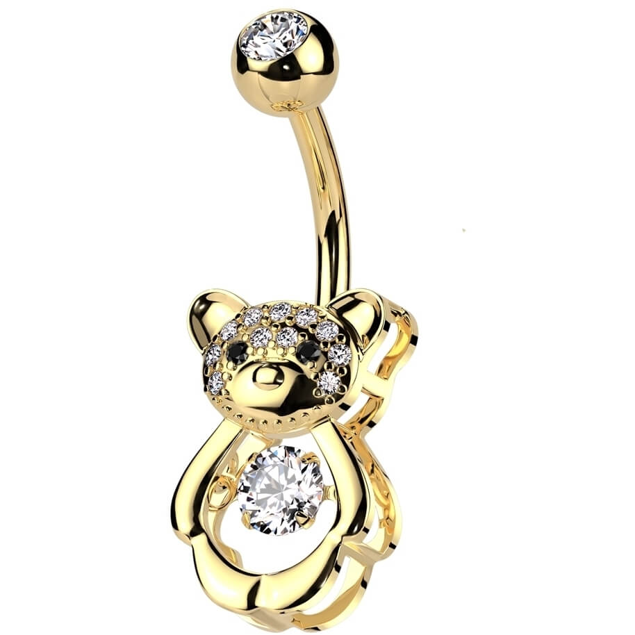 Belly Button Piercing bear zirconia