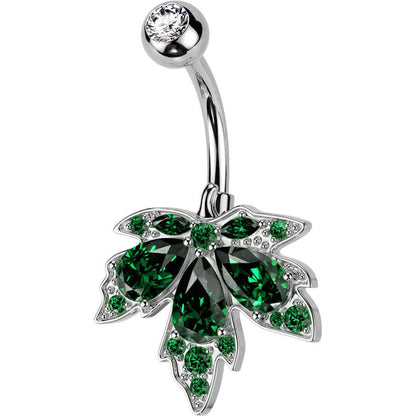 Belly Button Piercing leaf zirconia