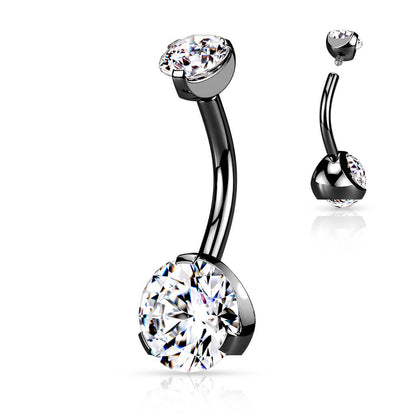 Piercing Ombelico Zircone a sfera Filettatura Interna