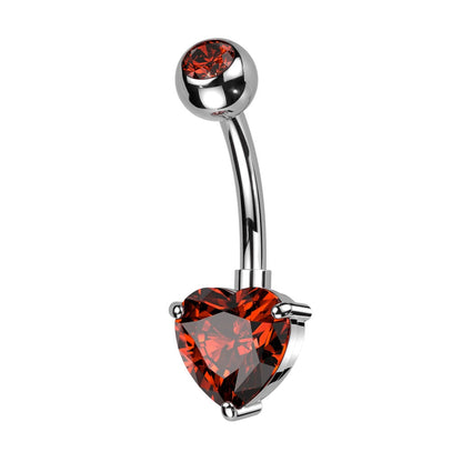 Belly Button Piercing Heart Zirconia