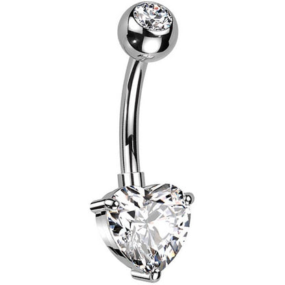 Belly Button Piercing Heart Zirconia