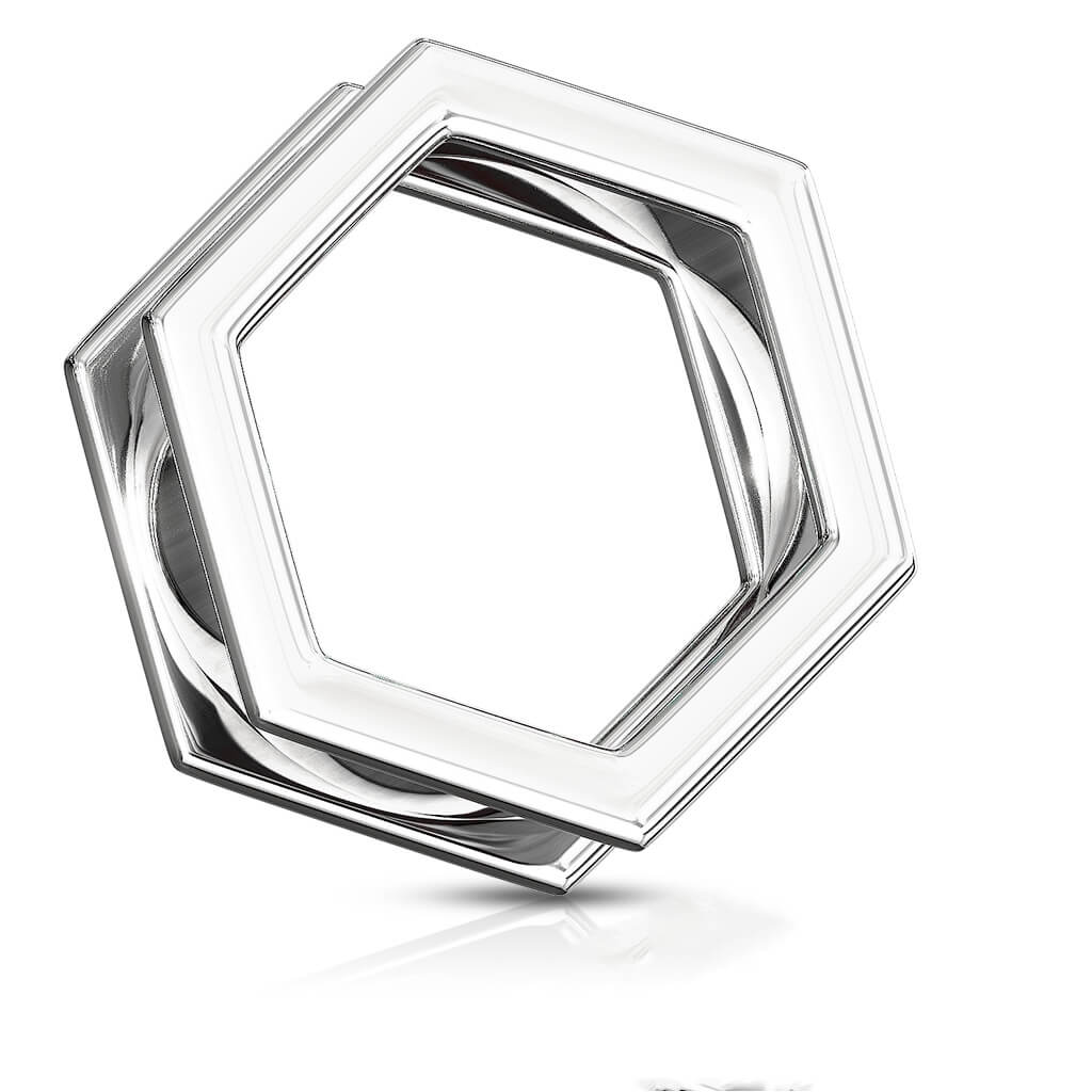 Tunnel Hexagon Silber