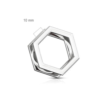 Tunnel Hexagon Silber